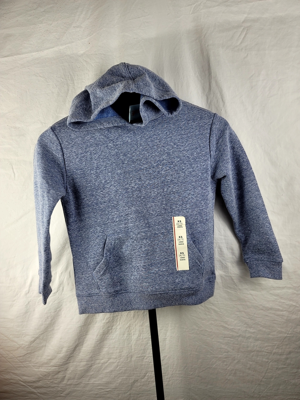 Cat & Jack Boys Girls Fleece Hoodie Sweatshirt Blue Heather XS 4/5 NWT